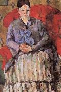 Paul Cezanne madame cezanne in a red armcbair France oil painting artist